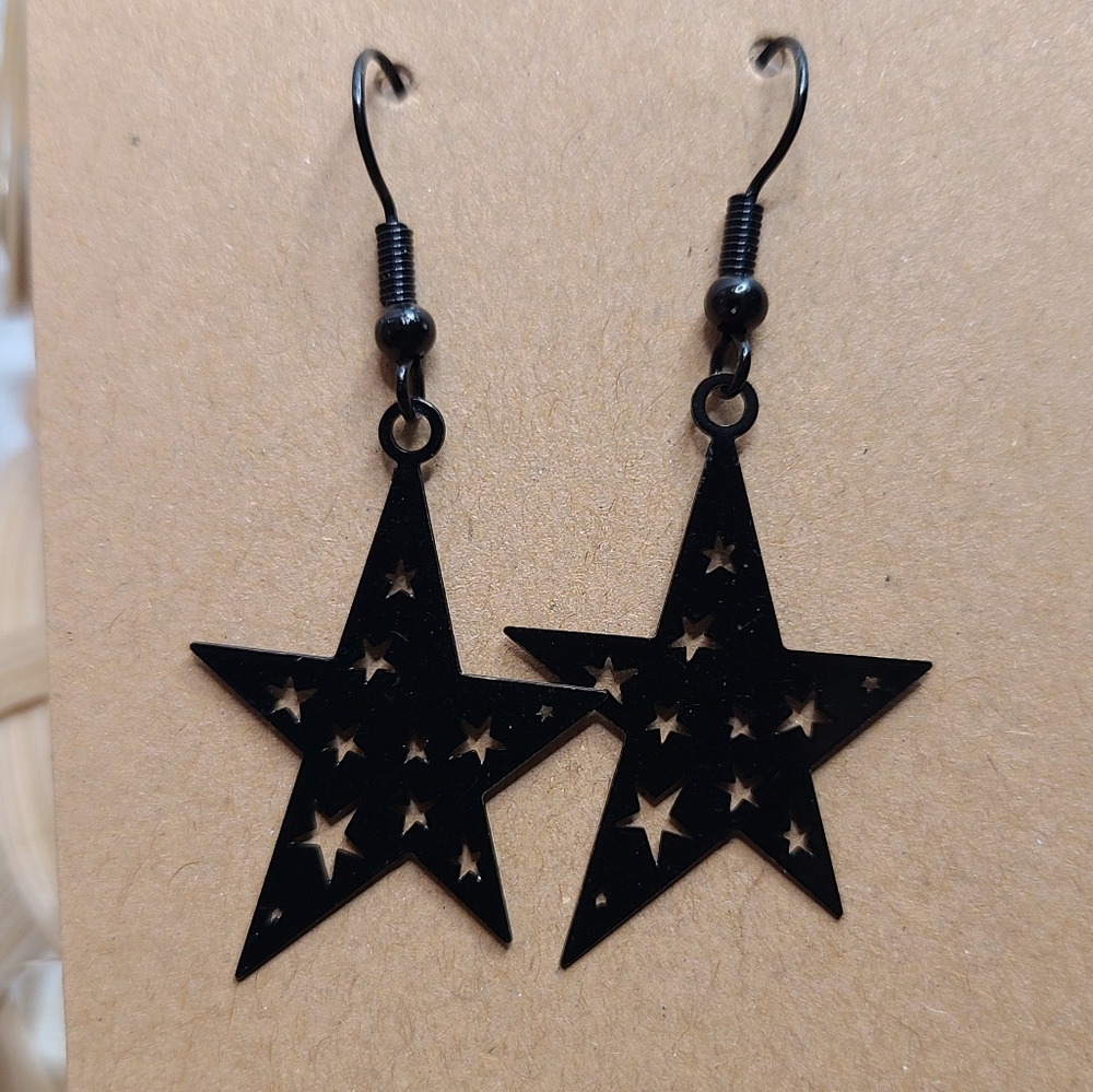 Black Star Earrings